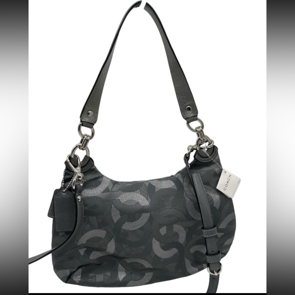 NWT COACH KRISTIN LUREX METALLIC JACQUARD CROSSBODY/SHOULDER BAG IN GUNM… - Picture 3 of 13